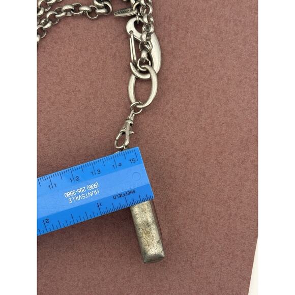 Jewel Kade Happiness Key Necklace 30” Silver Tone Chain w/ Pewter Framed Pendant - Picture 12 of 12